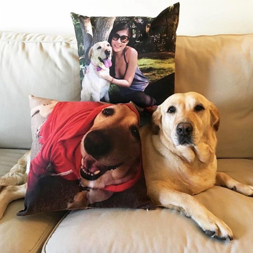 Shop&Three Custom Design Photos or Text Outdoor/Indoor Throw Pillowcase, Personalized Pet Photo Pillow, Love Photo Throw Pillowcases…
