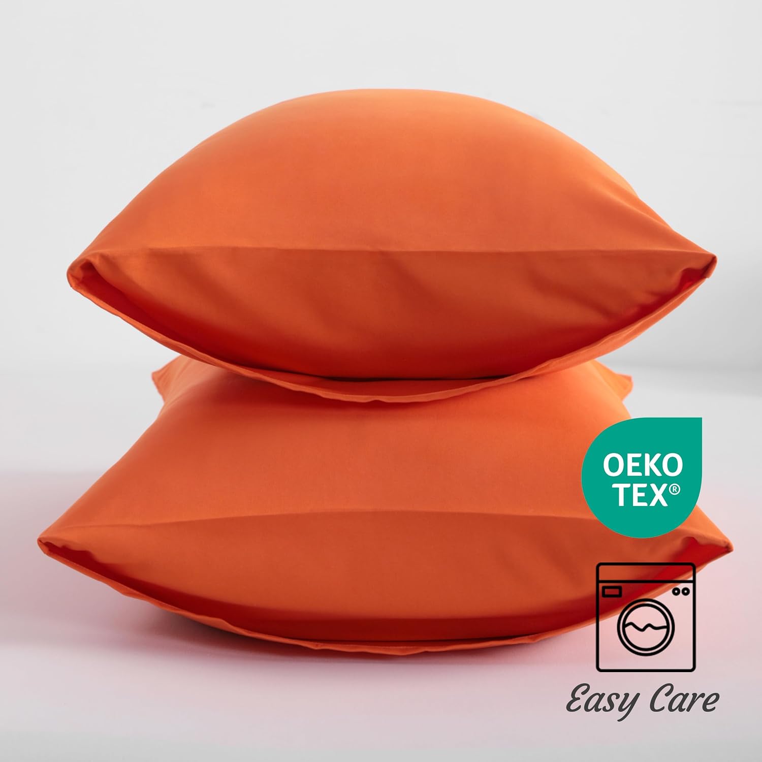 Ntbay King Pillow Cases Set of 2, 2 Pack Brushed Microfiber 20x36 Pillow Cases, Soft, Wrinkle, Fade, Stain Resistant Brunt Orange Pillow Ca…