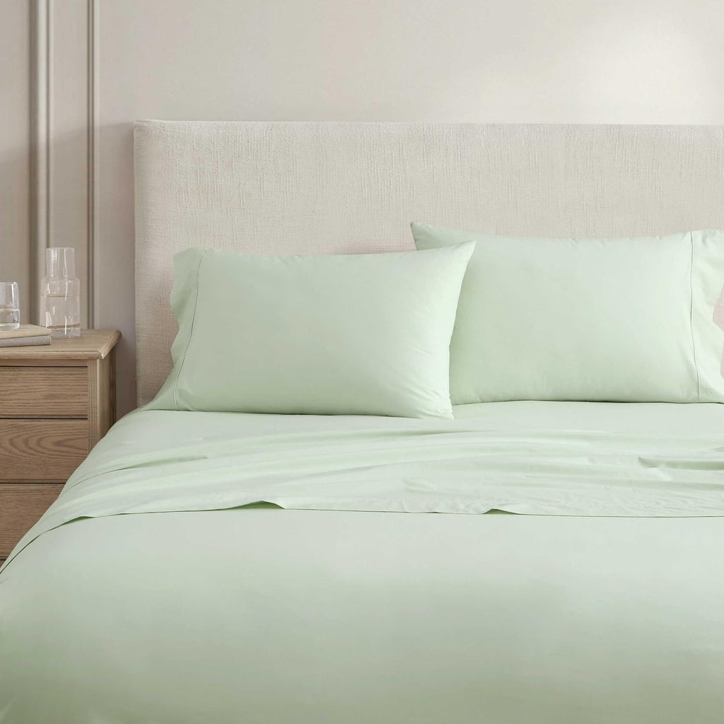 MarthaStewart Martha Stewart - Queen Size Sheets Set, Crisp & Tailored Cooling Sheets w/a Naturally Smooth Cotton Percale Lightweight Feel…