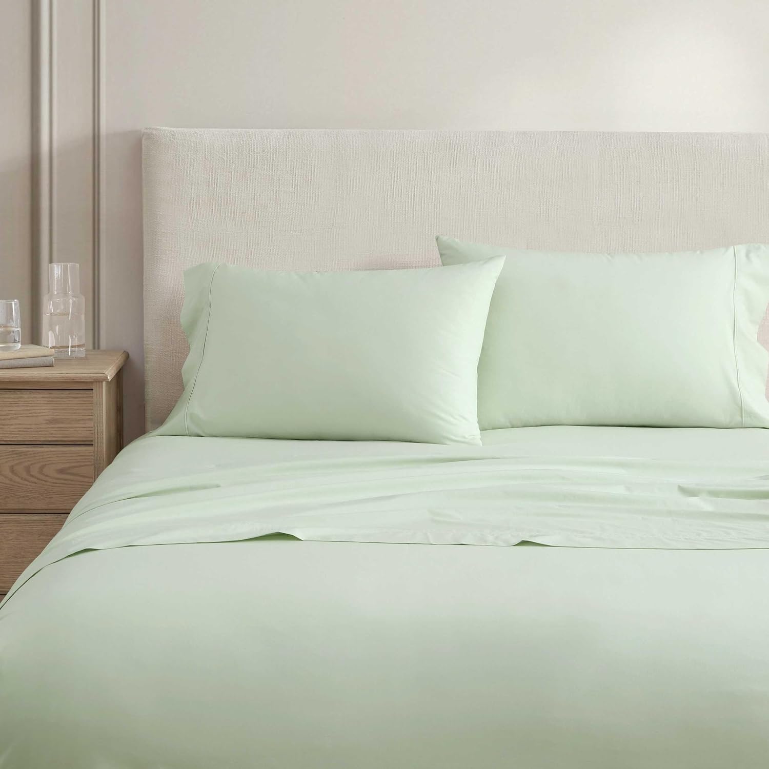 MarthaStewart Martha Stewart - Full Size Sheets Set, Crisp & Tailored Cooling Sheets w/a Naturally Smooth Cotton Percale Lightweight Feel -…