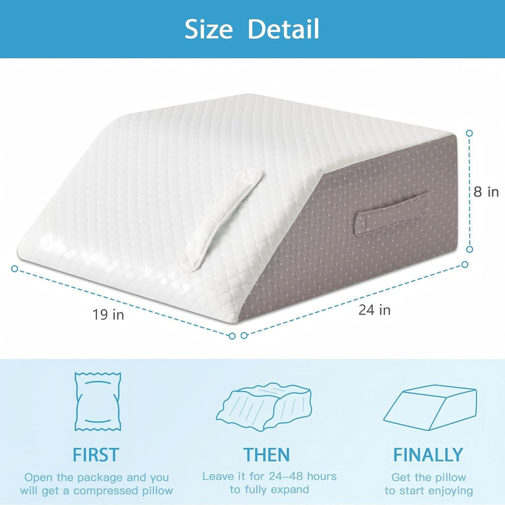 MEGCXIT Leg Pillow Elevation Blood Circulation, Leg Wedge for Elevation for Swelling, Leg Elevating Pillow for After Surgery, Memory Foam…