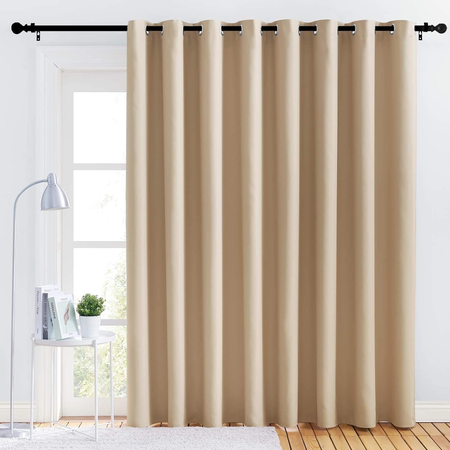 NICETOWN Thick Blackout Curtain and Drape - (120 x 84, Biscotti Beige, 1 Panel) Thermal Insulated Grommet Top Window Drapery for Bedroom…