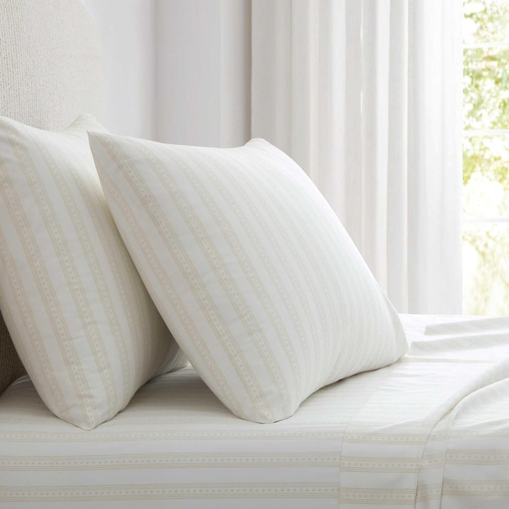 MarthaStewart Martha Stewart - Queen Size Sheets Set, Crisp & Tailored Cooling Sheets with a Smooth Cotton Percale Lightweight Feel - Bed S…