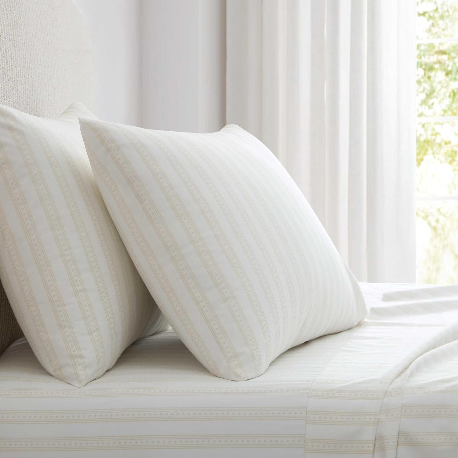 MarthaStewart Martha Stewart - Queen Size Sheets Set, Crisp & Tailored Cooling Sheets with a Smooth Cotton Percale Lightweight Feel - Bed S…