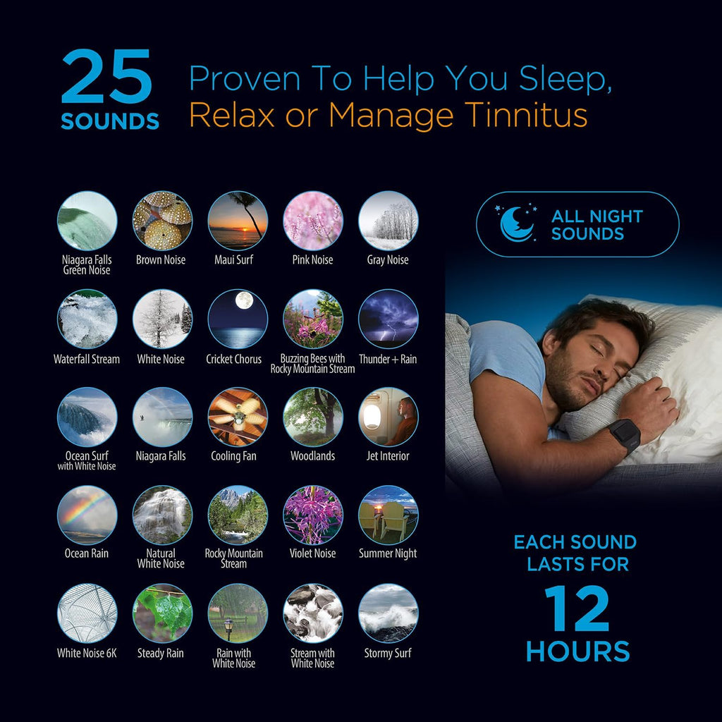 SoundOasis Sound Oasis® Bluetooth® Tinnitus Sound relaxation System® – 25 Built-in Tinnitus Relief & Relaxation Sounds, Extended 12-Hour…