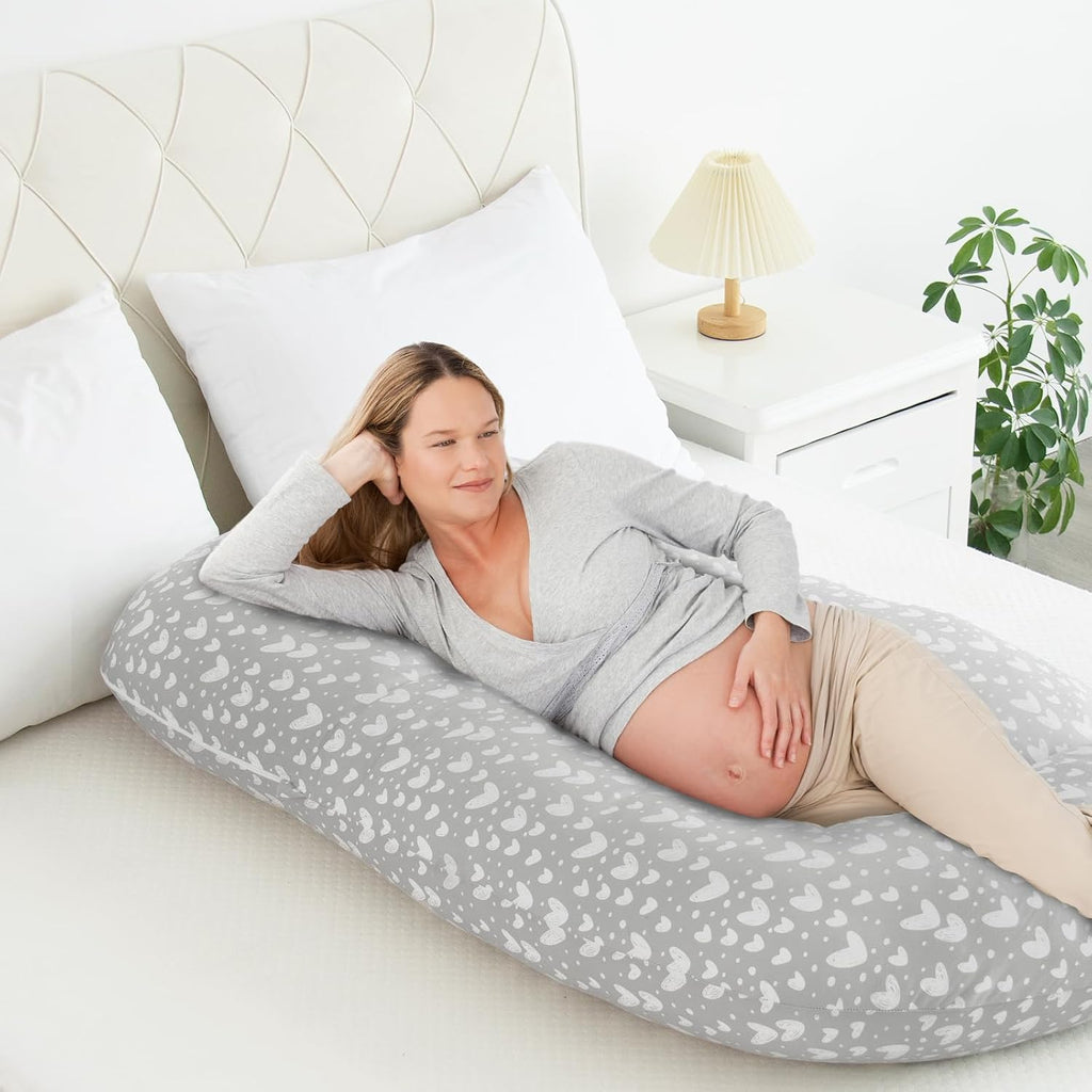 Pregnancy Pillow Cover U-Shaped (ONLY Pillowcase), Super Soft Replacement Cover for Maternity Pillow, Full Body Asymmetric Pregnancy…