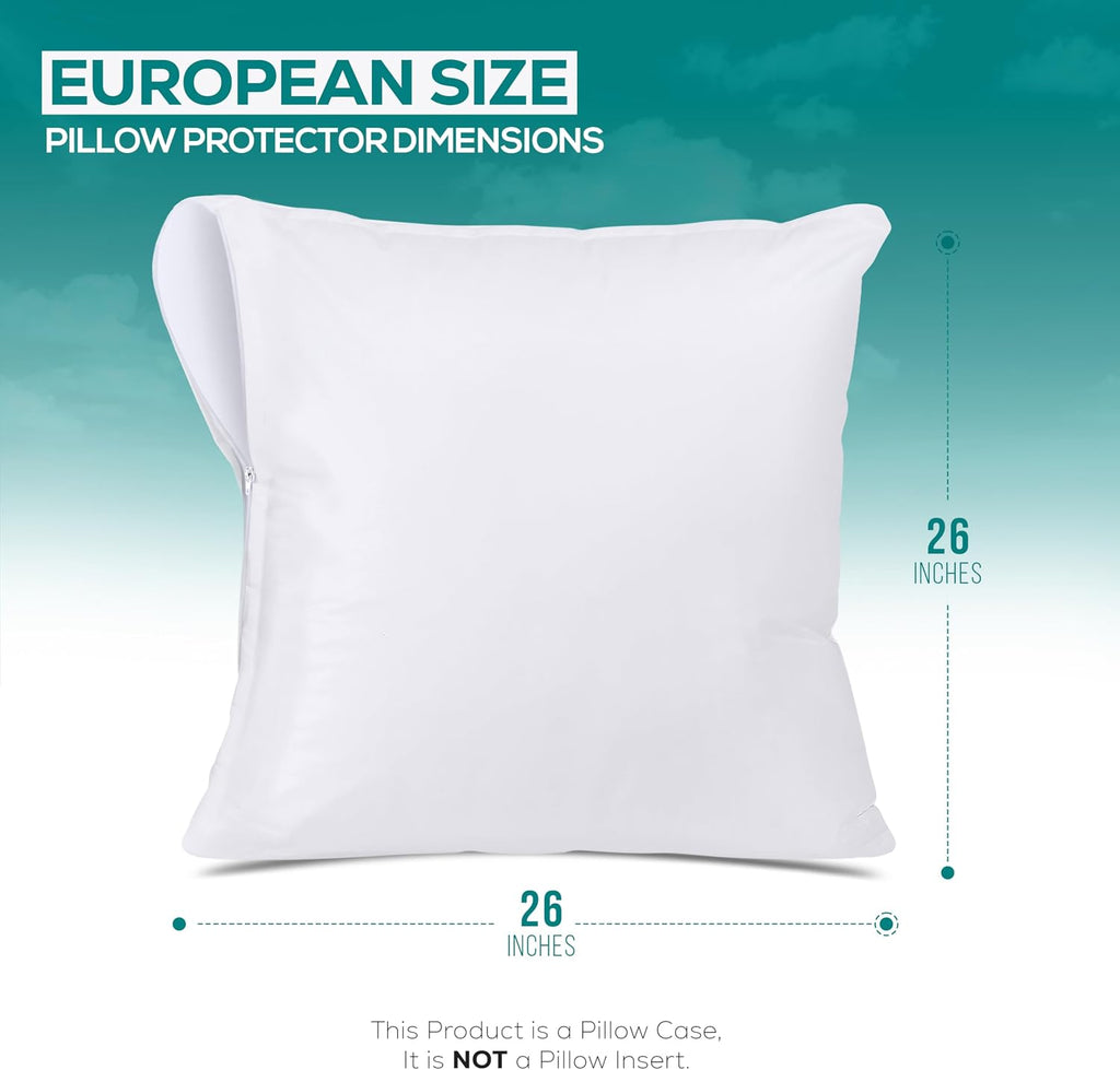Utopiabedding Utopia Bedding 2 Pack Waterproof Throw Pillow Protectors with Zipper 26 x 26 Inches (White), Bed Bug Proof Pillow Case Covers…