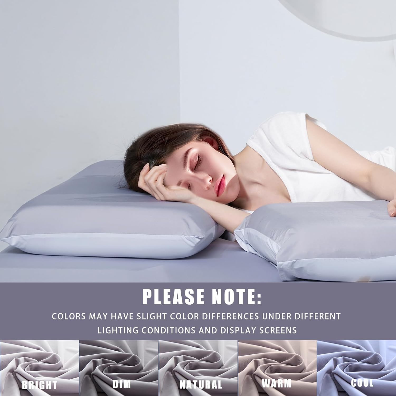TELUS Cooling Pillowcases Queen Size 2-Pack, Silky Soft Pillow Case with Envelope Close, Stay Cool All Night Pillow Cover for Hot…