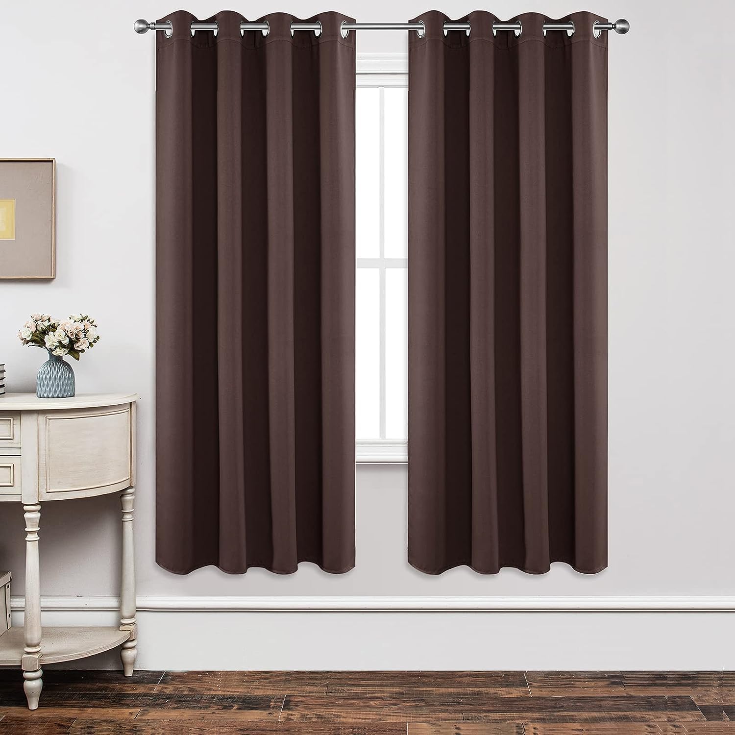 Joydeco Blackout Curtains 72 inches Long 2 Panels Set, Thermal Insulated Long Curtains & Drapes 2 Burg, Room Darkening Grommet Drapes for B…