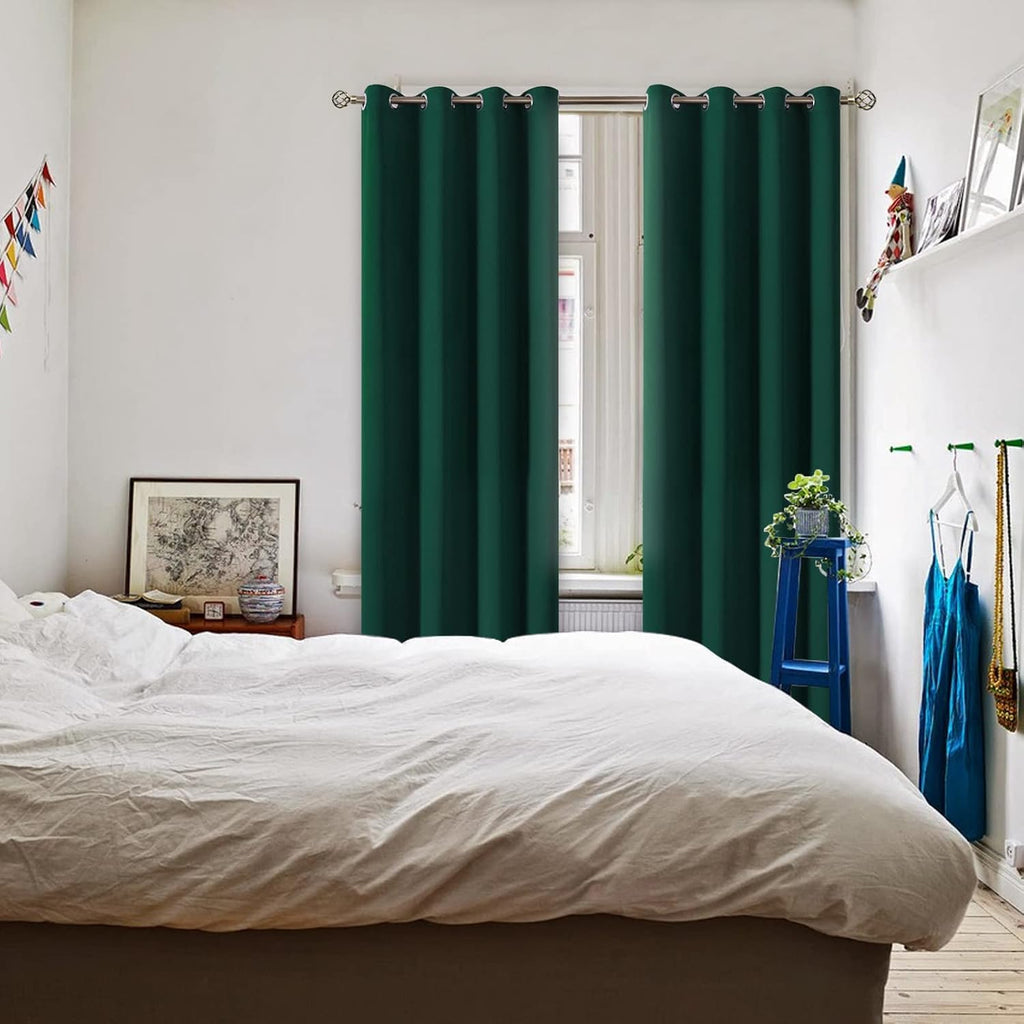 BGment Green Blackout Curtains 72 Inch Length 2 Panels Set, Grommet Thermal Insulated Room Darkening Curtains for Bedroom, Each 46 x 72 Inc…