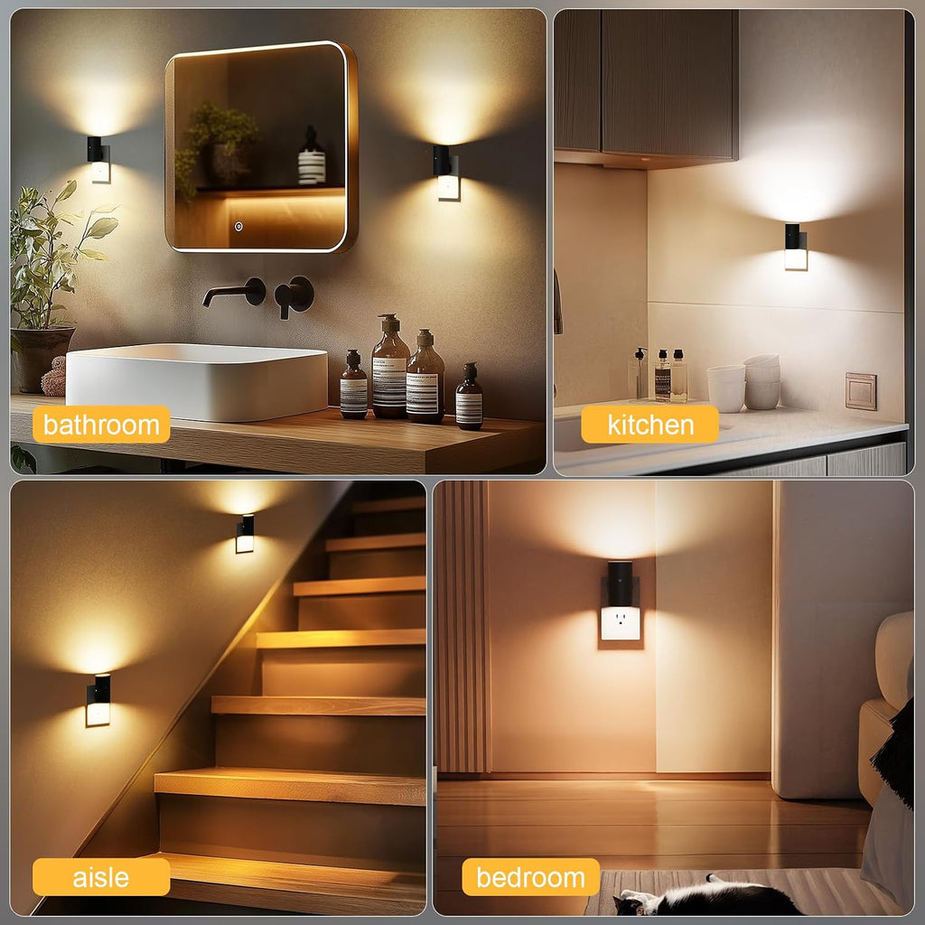 Volisun Night Lights Plug into Wall, Dimmable LED Nightlight with Dusk to Dawn Light Sensor, 0-100LM Adjustable Brightness, 3 Color Tempera…