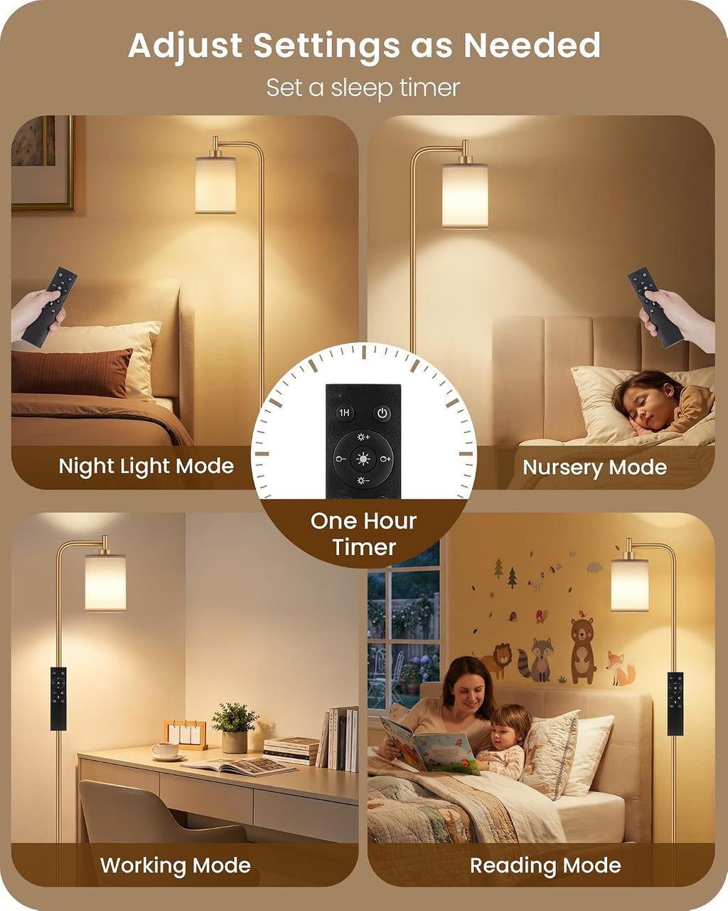 Dimmable Floor Lamp for Living Room with Remote and Foot Switch, Modern Standing, Corner Lamp,10W Bulb 3 Color Temperatures, for Bedroom…