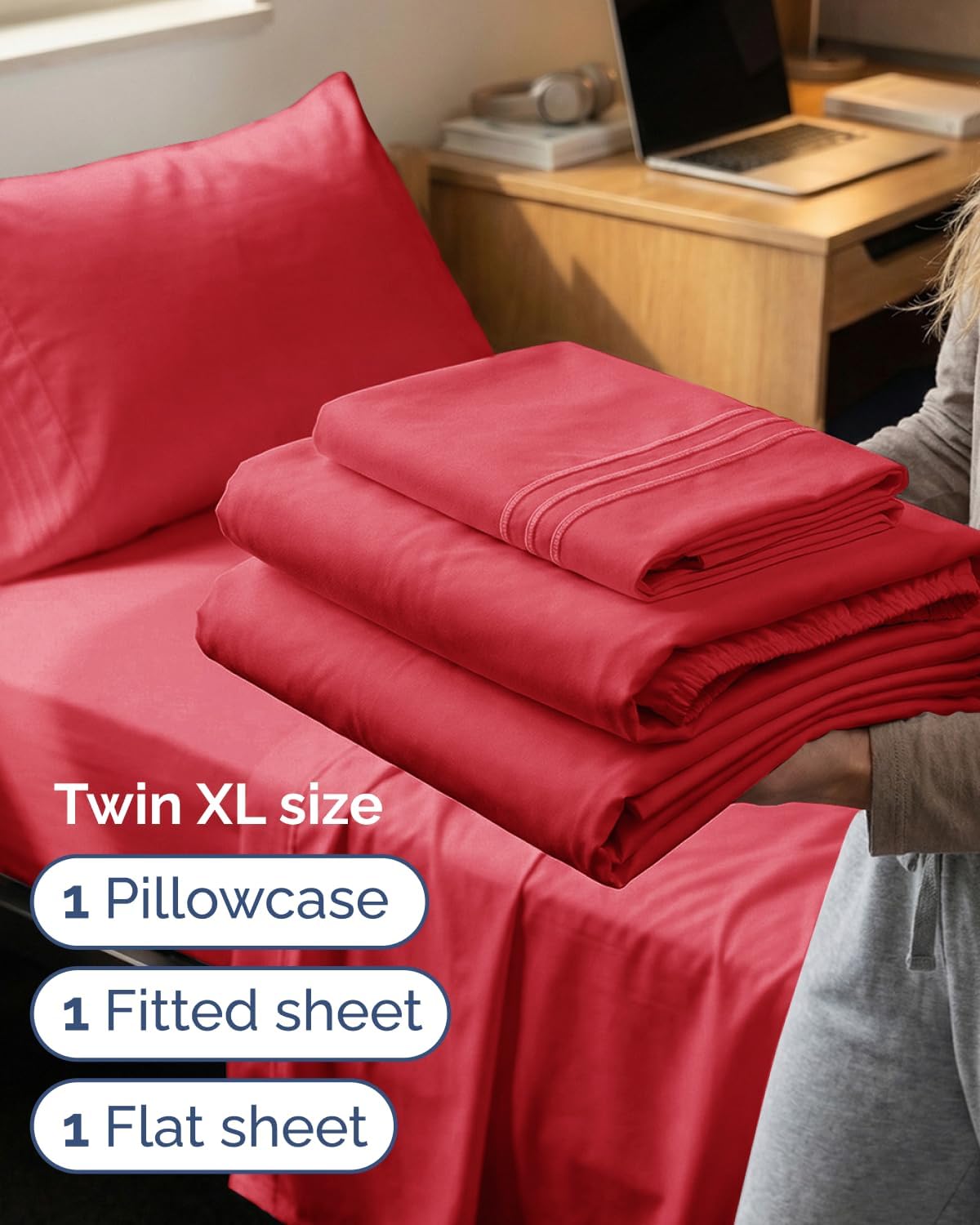 Twin XL Size 3 Piece Sheet Set - Comfy Breathable & Cooling Sheets - Hotel Luxury Bed Sheets for Women & Men - Deep Pockets, Easy-Fit…