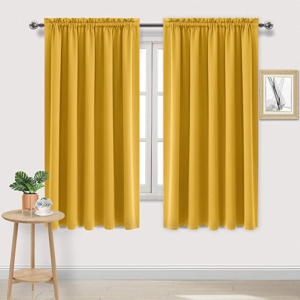 Dwcn Blackout Curtains for Bedroom – Rod Pocket Thermal Insulated Noise Reducing Noise Reducing Drapes for Living Room, W 60 x L 63 Inch, 2…