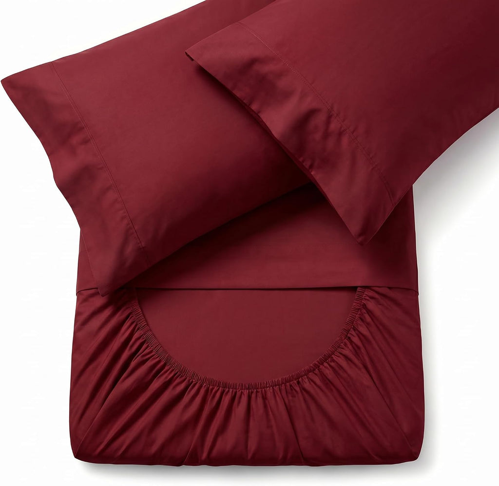 Perupima Peru Pima 415 Thread Count Percal King Sheet Set - 100% Peruvian Pima Cotton, 4 Piece (Flat, Fitted, 2 Pillowcases) - Cooling, Cri…