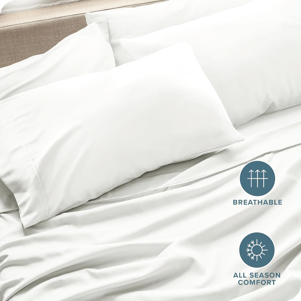 BareHome Bare Home Microfiber Bulk Pillow Cases - Standard/Queen Size Set of 4 - Cooling Pillowcases - Double Brushed - Ivory Pillowcases 4…