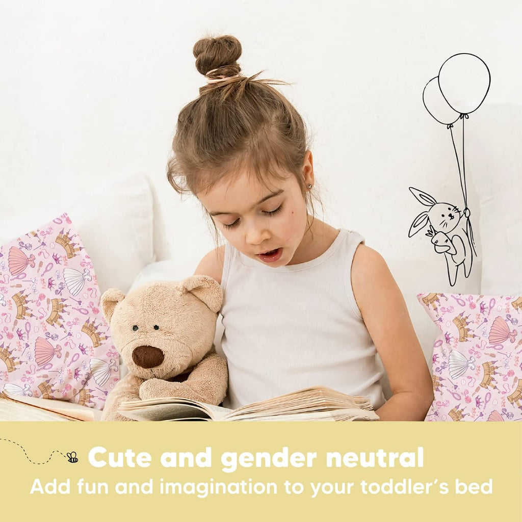 Toddler Pillow with Pillowcase - 13x18 My Little Dreamy Kids Travel Bed Pillows for Sleeping, Organic Cotton Small Pillowcase, Soft &…