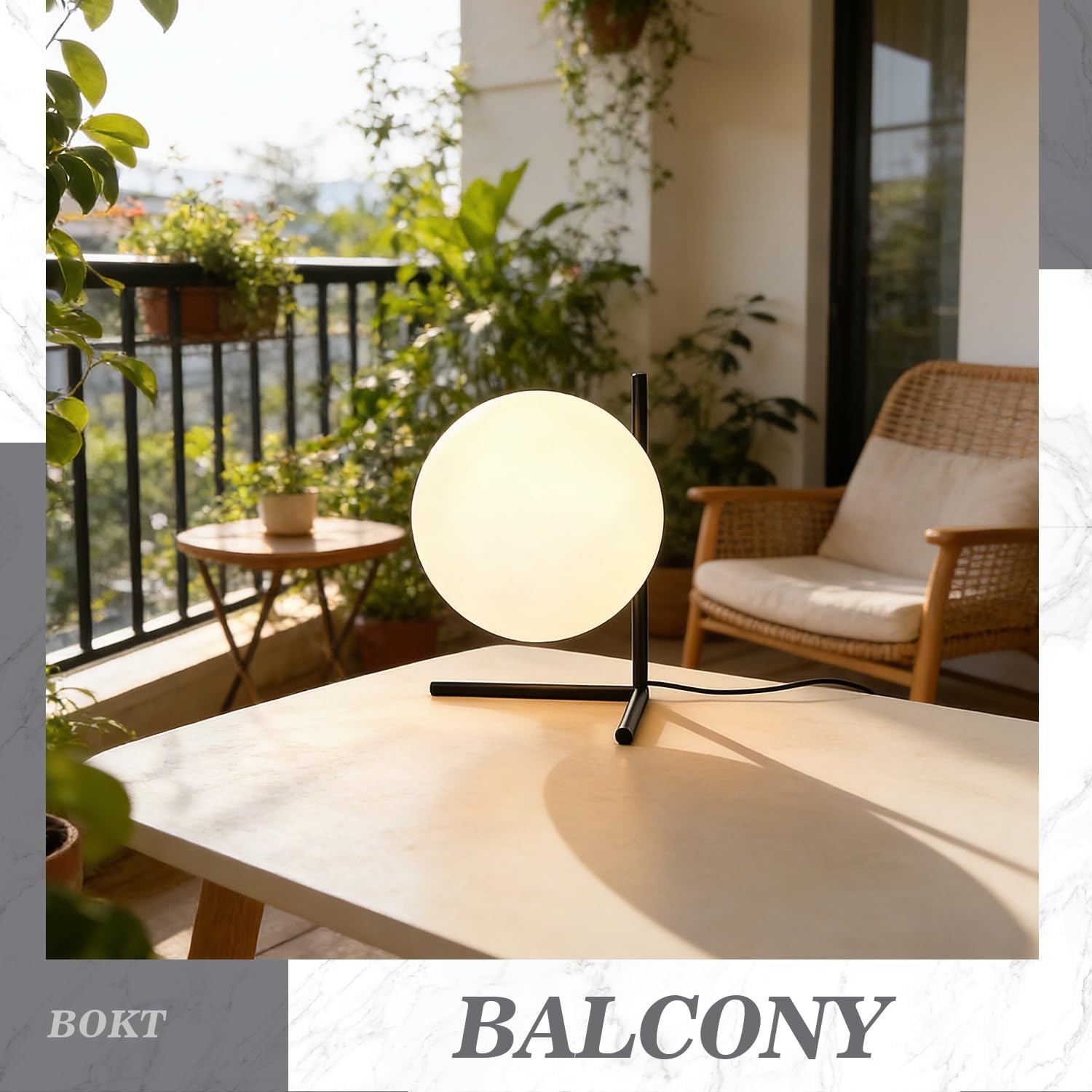 Bokt Modern Mid Century Matte Black Globe Table Lamp Post Modern Mini White Glass Desk Lamp Industrial Farmhouse Nightstand Bedside Lamp Li…