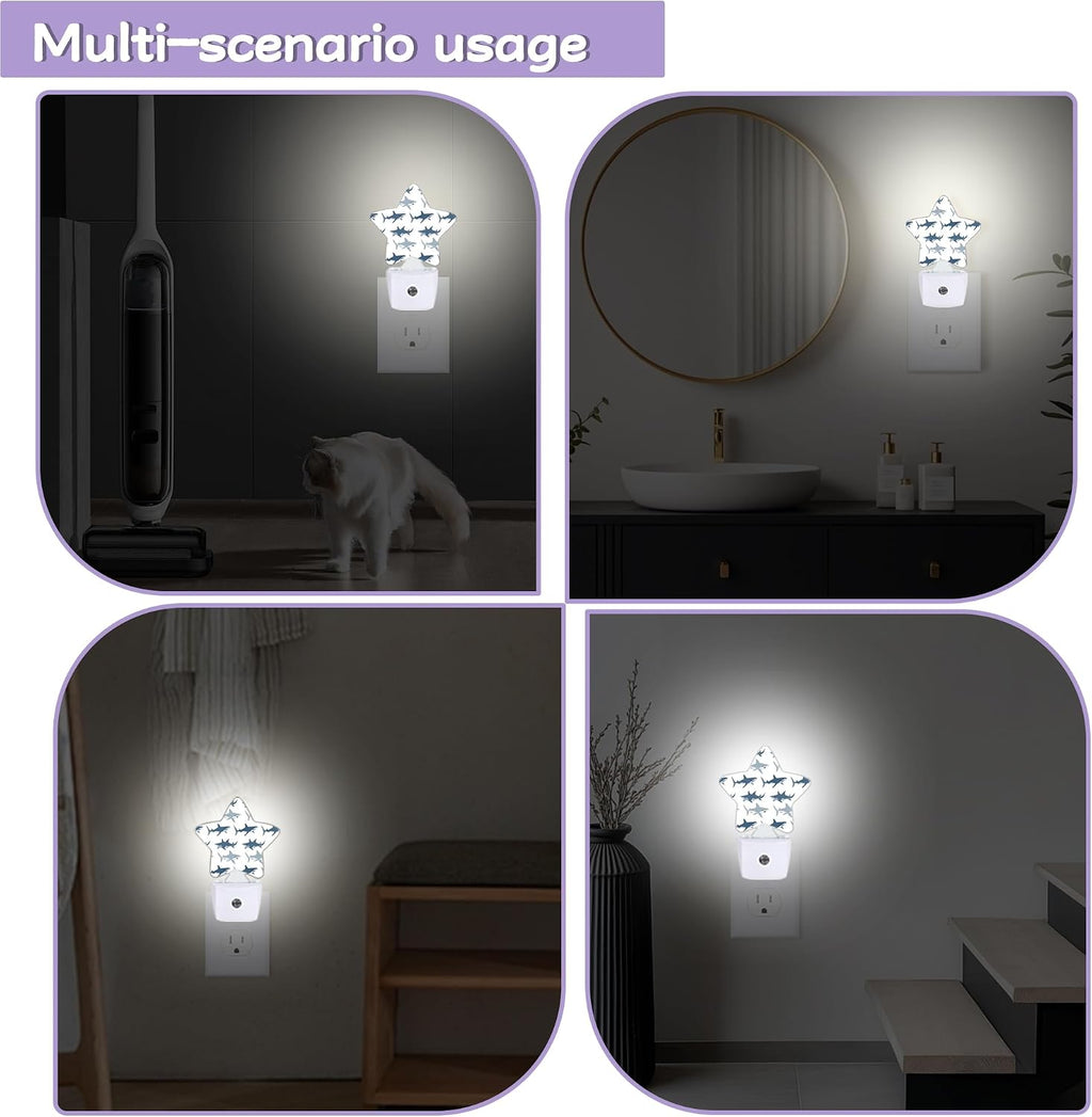 Nightlight, Cute Shark Decorative Night Lights Plug Into Wall, Wild Fish Night Light with Auto Sensor for…