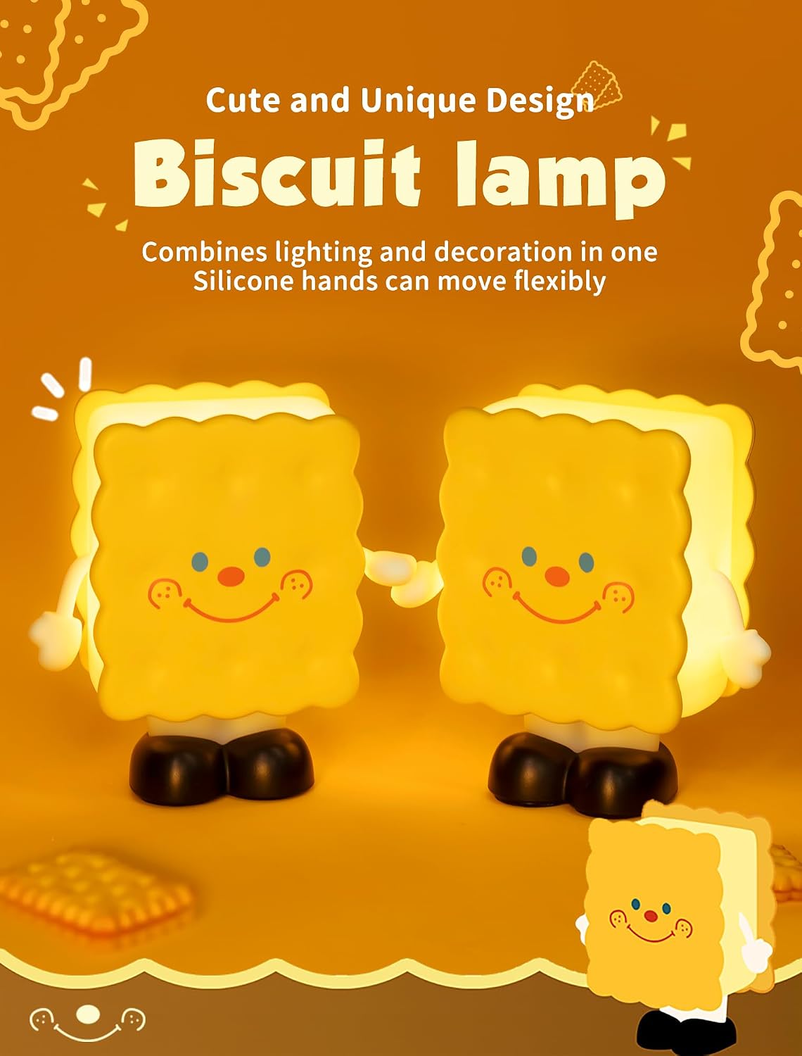 Tarinks Biscuit Night Light for Kids, Rechargeable Baby Night Lights, Portable Sleep Nightlight, Cute Nursery Lamp, Table Lamps for Bedroom…