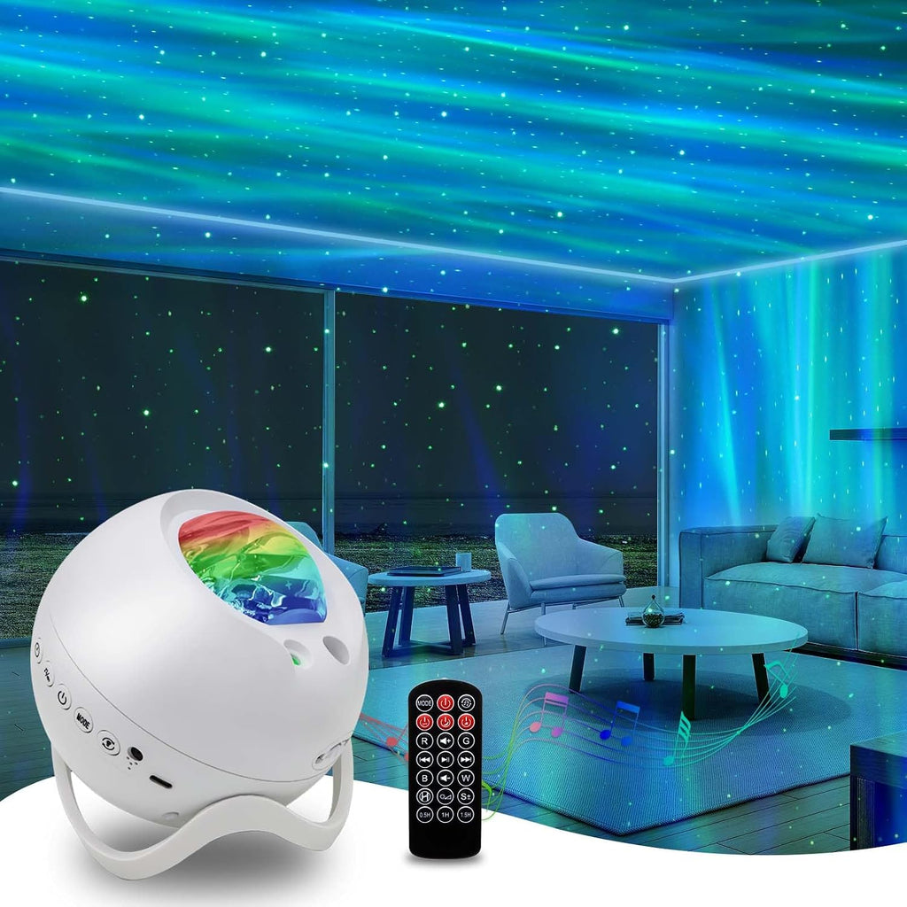 HERHOTER Star Projector, Northern Lights Projector, with Bluetooth Speaker, White Noise, Remote Control, Night Light, for Game Room, Adults…