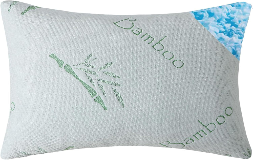 Hoxxme Single Memory Foam Pillows King Size Set of 1, Cooling Rayon Pillow with Breathable Cover, Bed Pillow for Sleeping 1 Pack, Firm Adju…