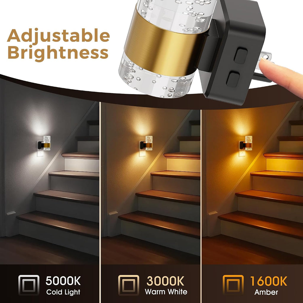 Night Lights Plug into Wall, Dimmable Night Light with Dusk-to-Dawn Light Sensor, Soft White/Cool White/Amber 3 Light Color, Adjustable…