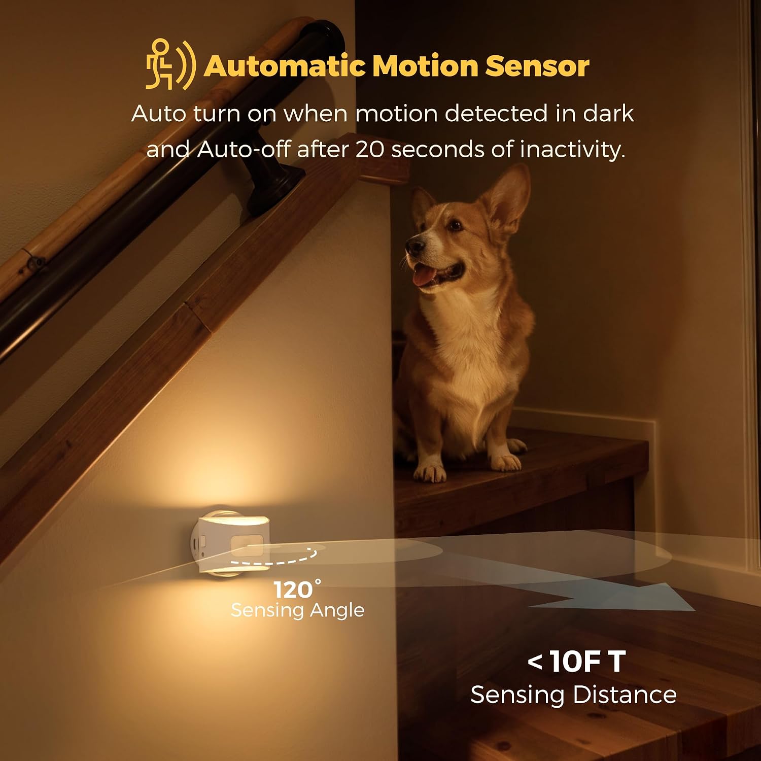 L LOHAS LED Motion Sensor Night Light, Rechargeable Stair Lights Indoor, Portable Warm White Motion Sensor Light Indoor, Battery Operated…