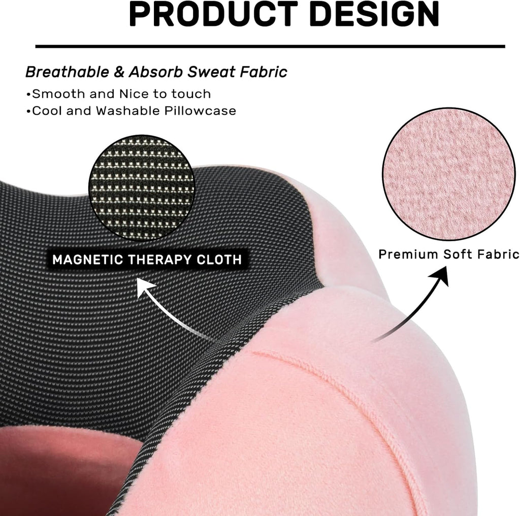 Urnexttour Neck Pillow Airplane-2 Pack Memory Foam Travel Pillow, Soft Support Travel Neck Pillow for Travelling, Sleeping Rest, Car, Train…