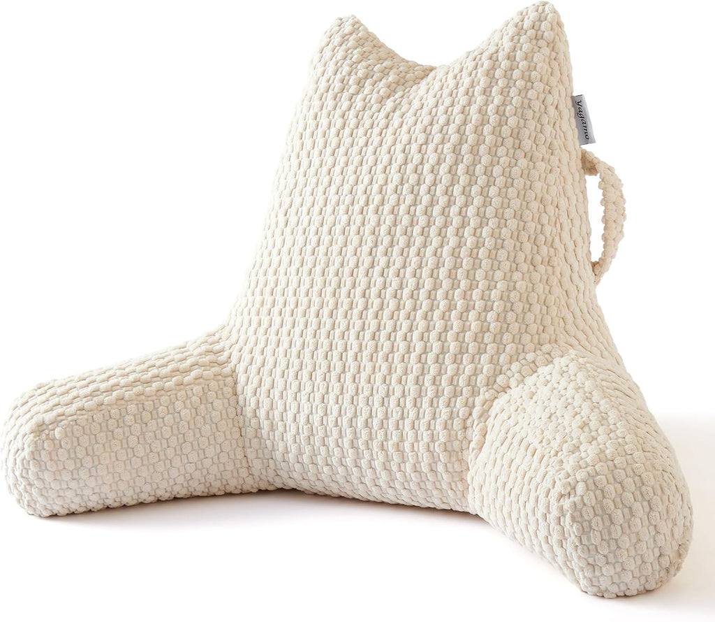 Yagamo Standard Reading Pillow for Bed Sitting Up, Backrest Pillow with Shredded Memory Foam Filling, Back Support Cushion, Bed Rest…