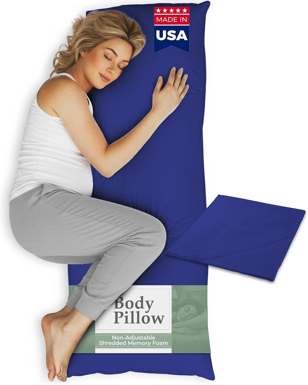 Snuggle-Pedic Body Pillow for Side Sleepers for Adults - Full Body Maternity Pillow Support Legs, Belly & HIPS - Shredded Memory Foam &…