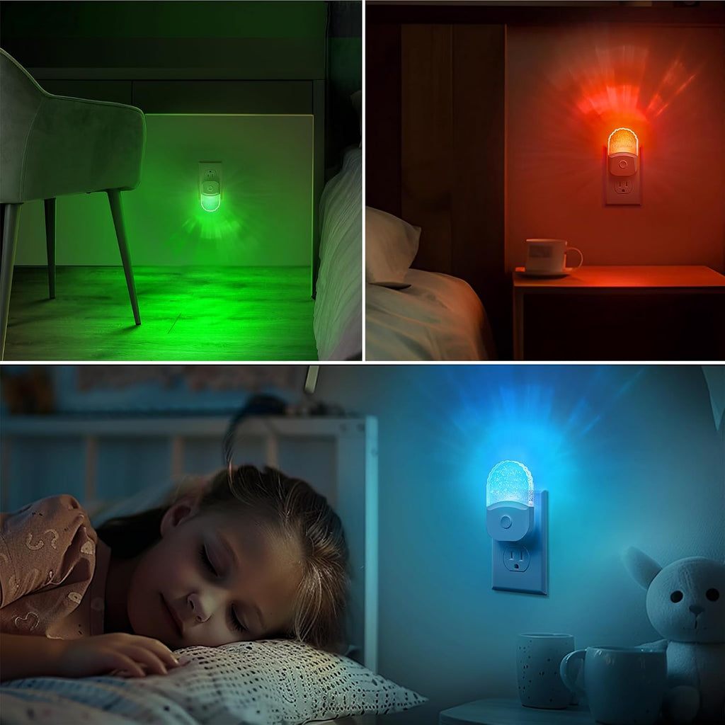 Briignite Night Lights Plug Into Wall, Color Changing Night Light for Kids, RGB LED Night Lamp 2 Pack, Nightlights Plug in with Dusk to…