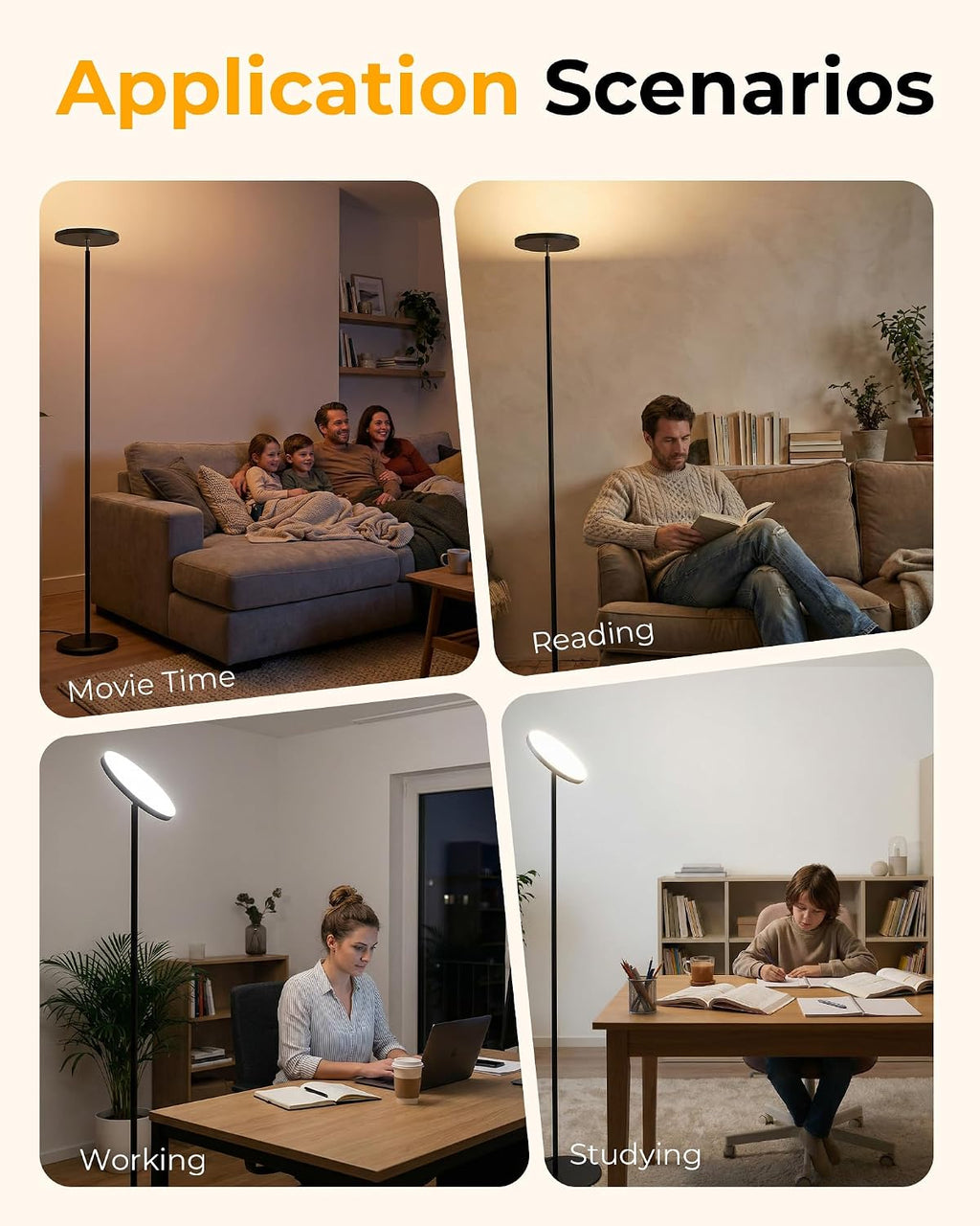 Floor Lamps for Living Room, 69" Tall LED Lamp, 2800LM Standing Lamp Remote & Foot Switch with 1H Timer, 2700-6500K Stepless Dimmable…