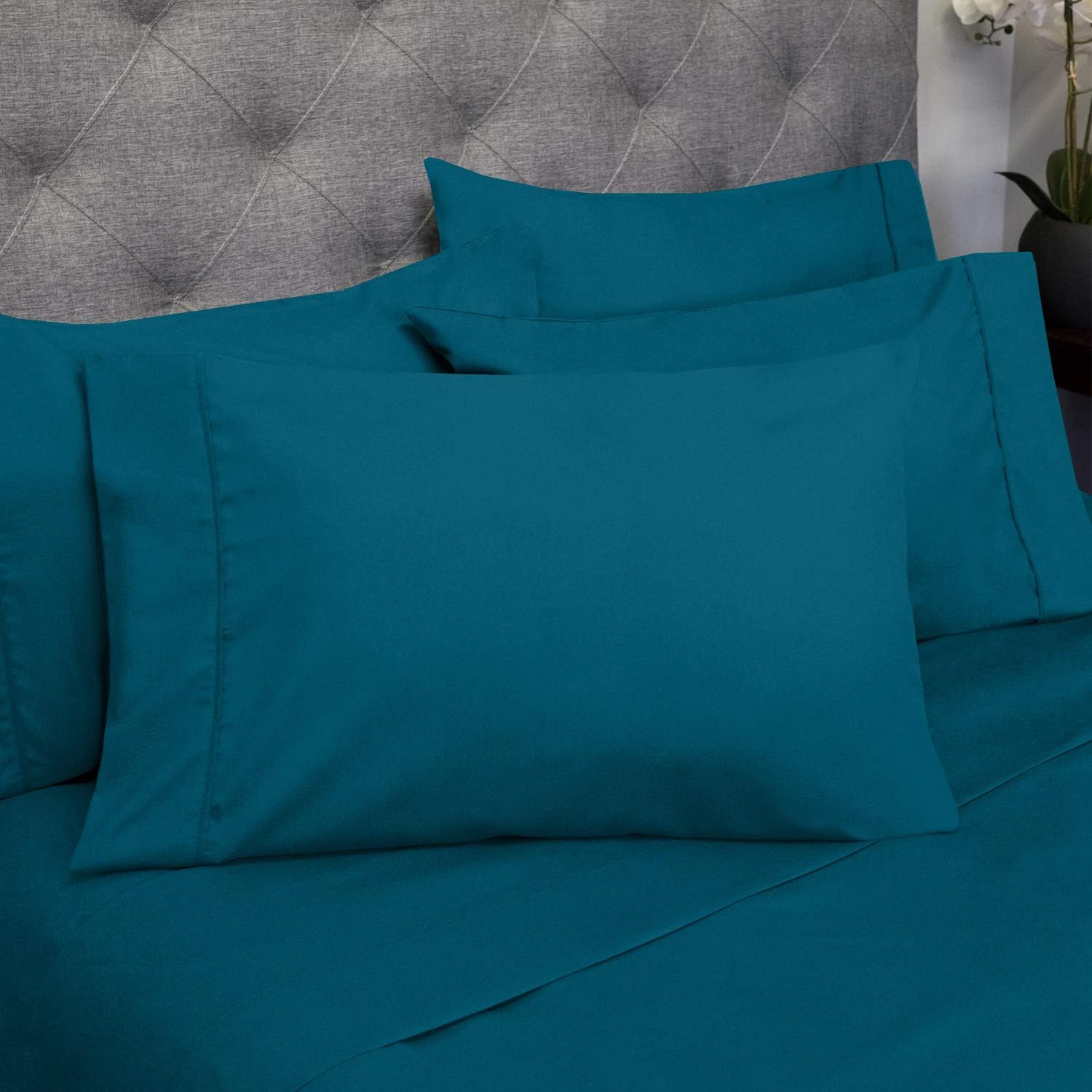Cal King Size Bed Sheets - 6 Piece 1500 Supreme Collection Fine Brushed Microfiber Deep Pocket California King Sheet Set Bedding - 2…