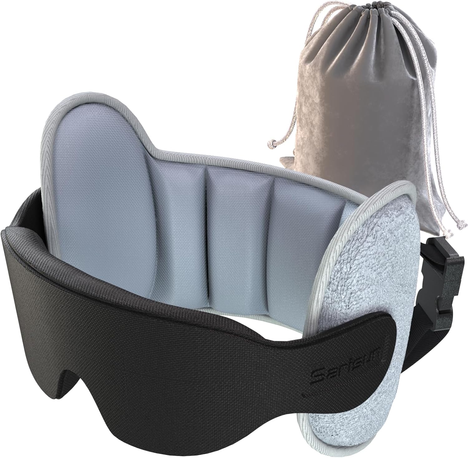 Sarisun Upgraded Travel Pillow, U-Shaped Airplane Headrest with Head Strap for All Heights, 360 Support, 3D Sleep Mask, 100% Light Blocking…