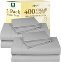 CaliforniaDesignDen California Design Den Pack of 2 King Sheet Set 400 Thread Count 100% Cotton Sateen - Soft and Breathable Sheets, 2 Sets…