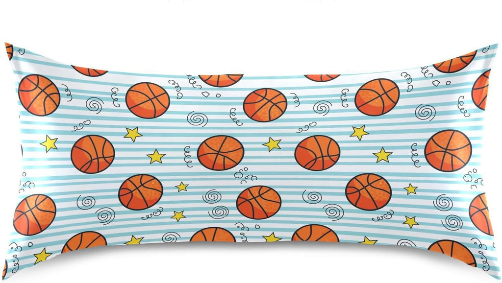 Basketball Stars Pillow Covers Silk Pillowcase for Hair and Skin Breathable Soft Satin Pillowcase King Size Pillow Case for Hot Sleepers…