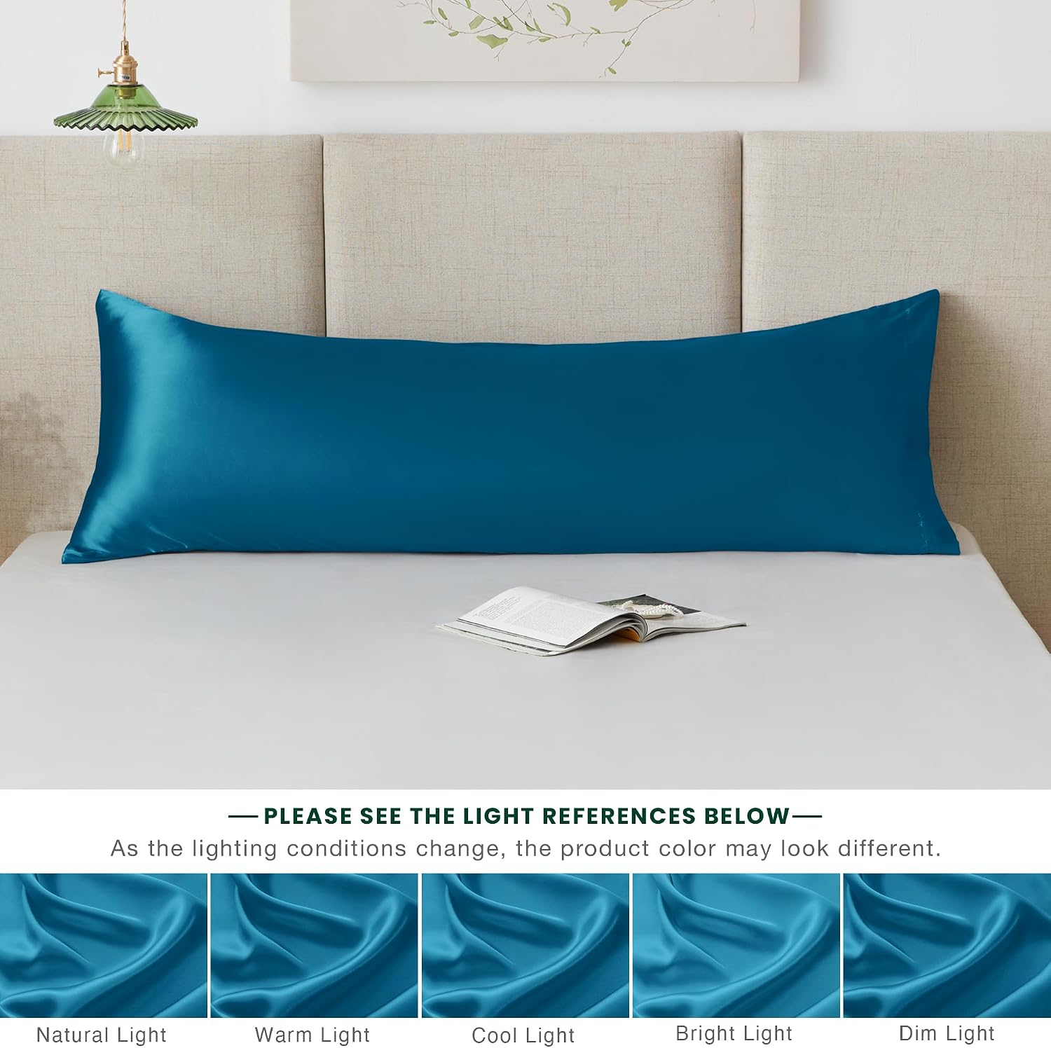Lovescabin Love's cabin Satin Body Pillowcase 20x54, Cooling Pillow Cover for Hair and Skin, Silky Smooth with Envelope Closure, Similar to…