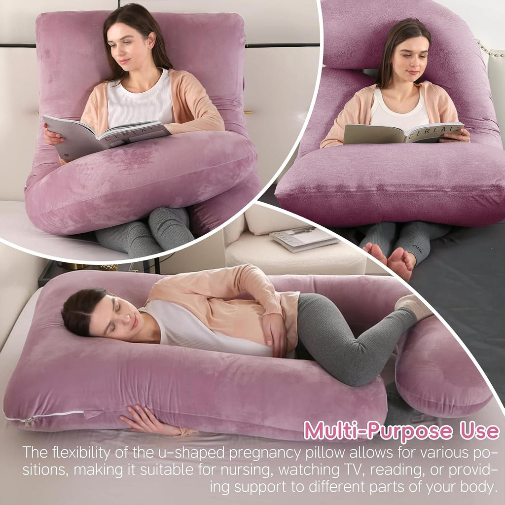 U-Shaped Pregnancy Pillow for Sleeping, Full Body Support for Back, HIPS & Belly -65 Inch Maternity Pillow with Machine Washable Cover |…