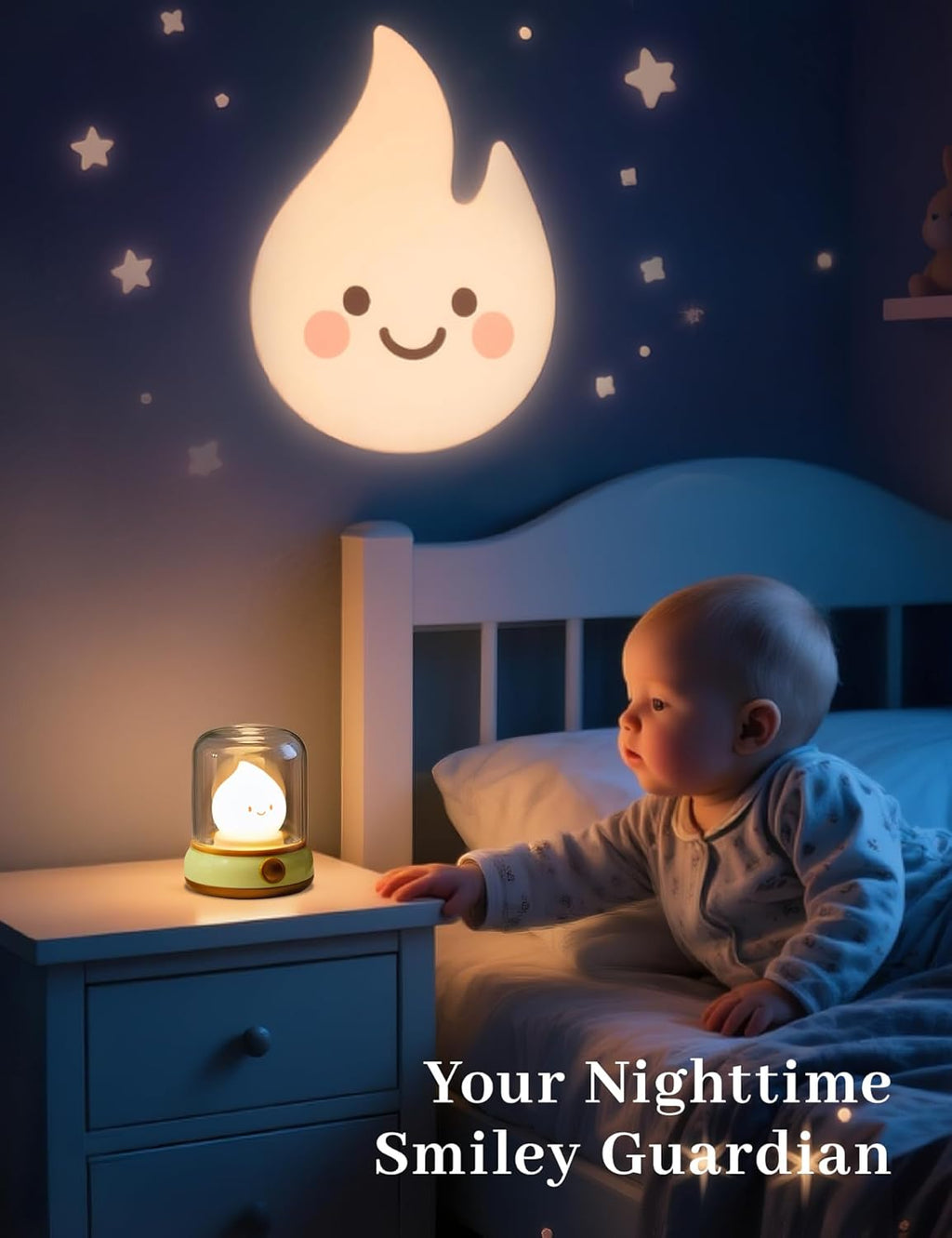 WANIDEA Chibi Flame Lamp, Sleep White Noise Machine Night Light, Waterproof Shower Lamp5 White Noise with 4 Level Volume Adjustment…
