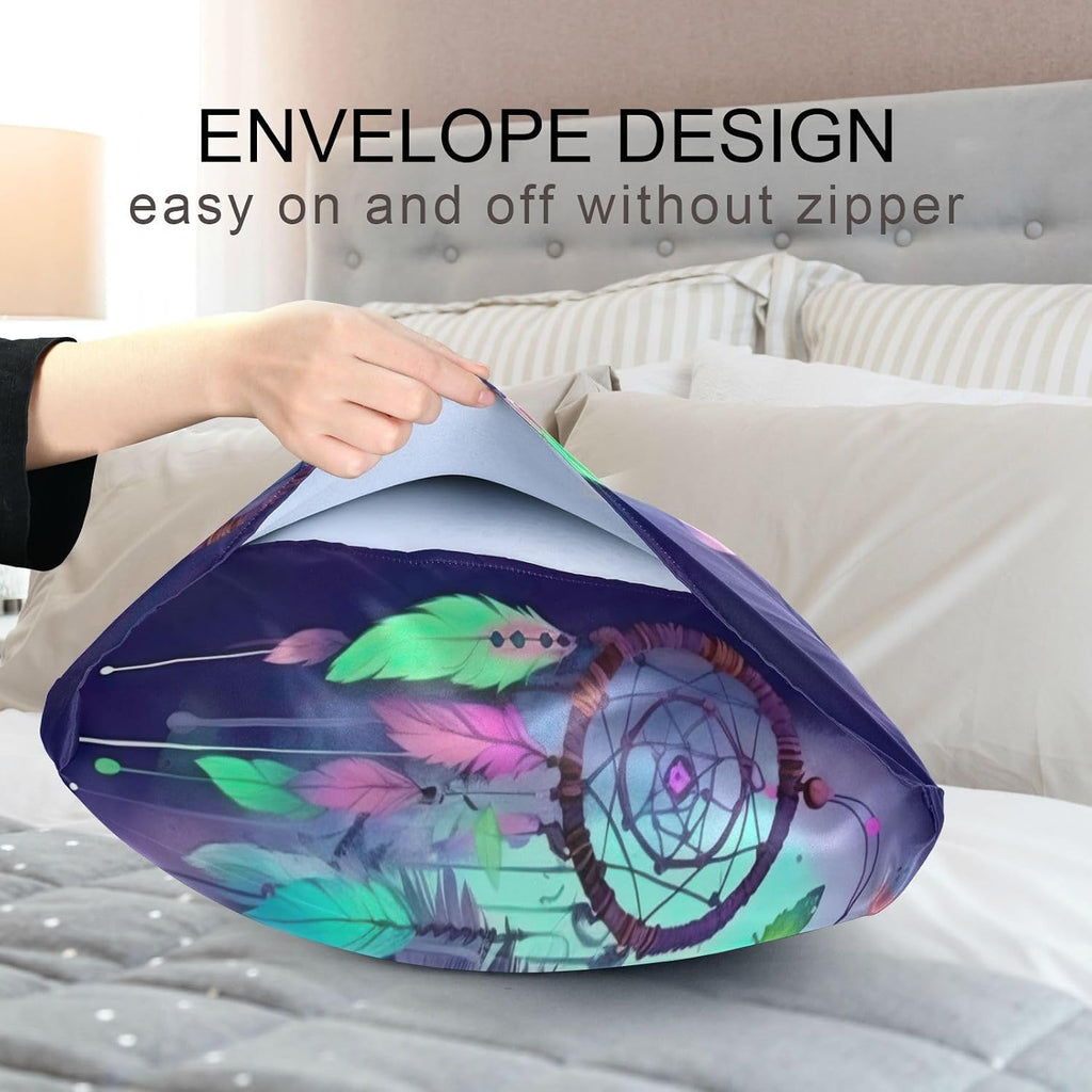 YETTASBIN Wolf Satin Pillowcase, Soft Breathable Silk Pillow Case with Envelope Closure for Hair and Skin, Standard Size 26 x 20 Inch