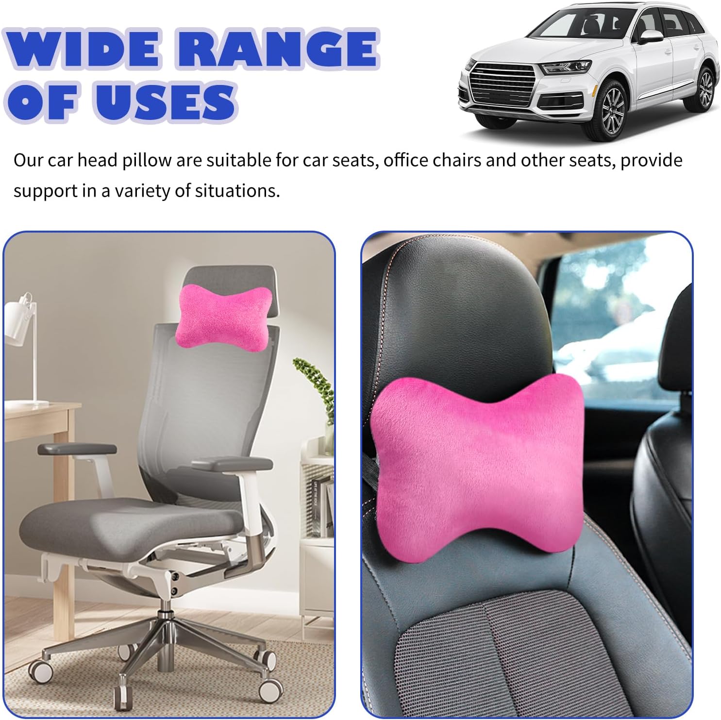 2PCS Car Headrest Pillow, Soft & Comfortable Car Neck Pillow for Driving Fatigue Relieve, All-Season Universal Cars Head Rest Pillows…