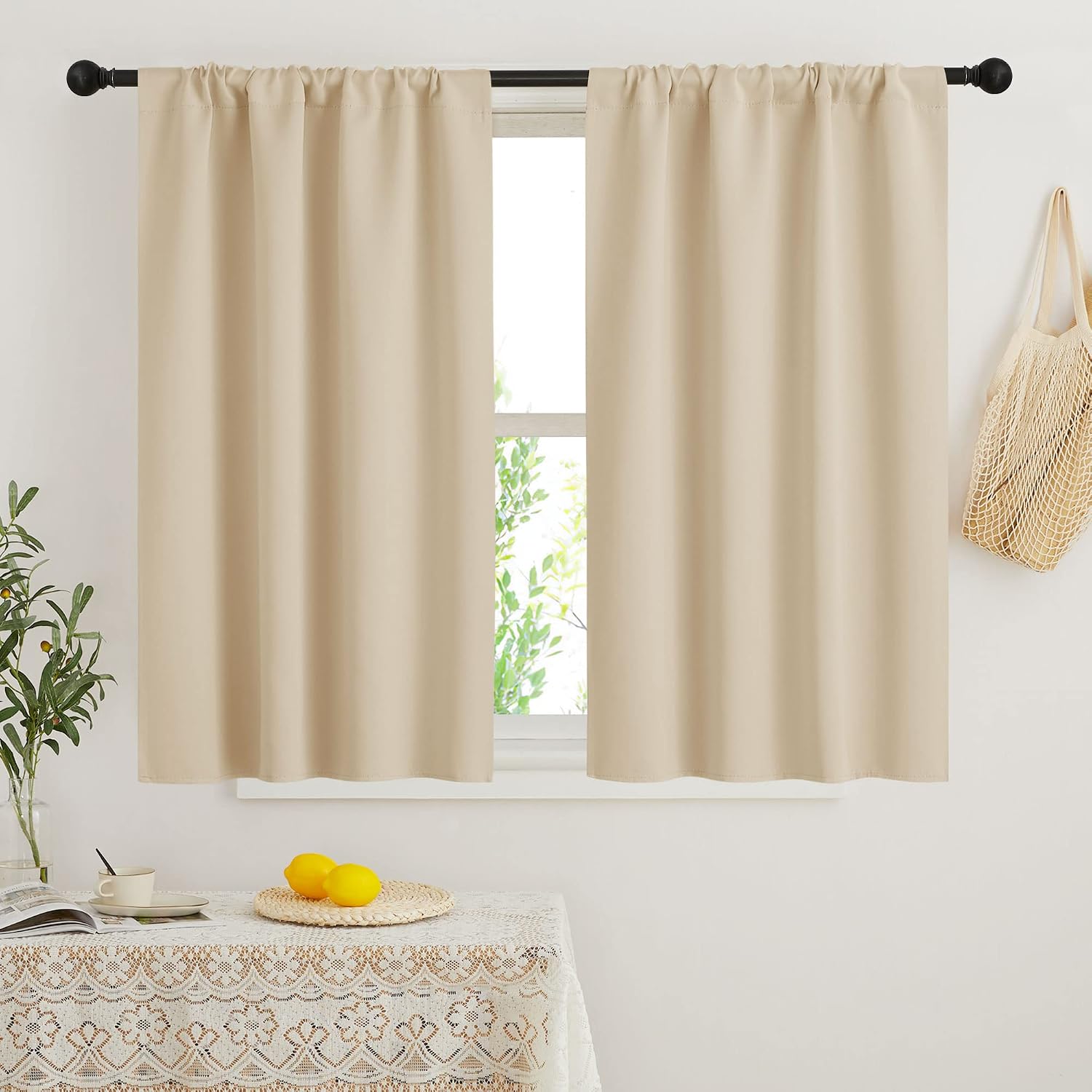 Rybhome RYB HOME Short Curtains for Bedroom, Room Darkening Insulated Summer Heat Light UV Blocking Energy Saving Drapes for Nursery, Width…