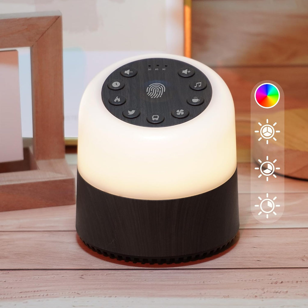 White Noise Machine with 32 Soothing Sounds, 9 Colors Night Lights, Auto-Off Timer, Adjustable Volume, Sleep Sound Machine for Babys…