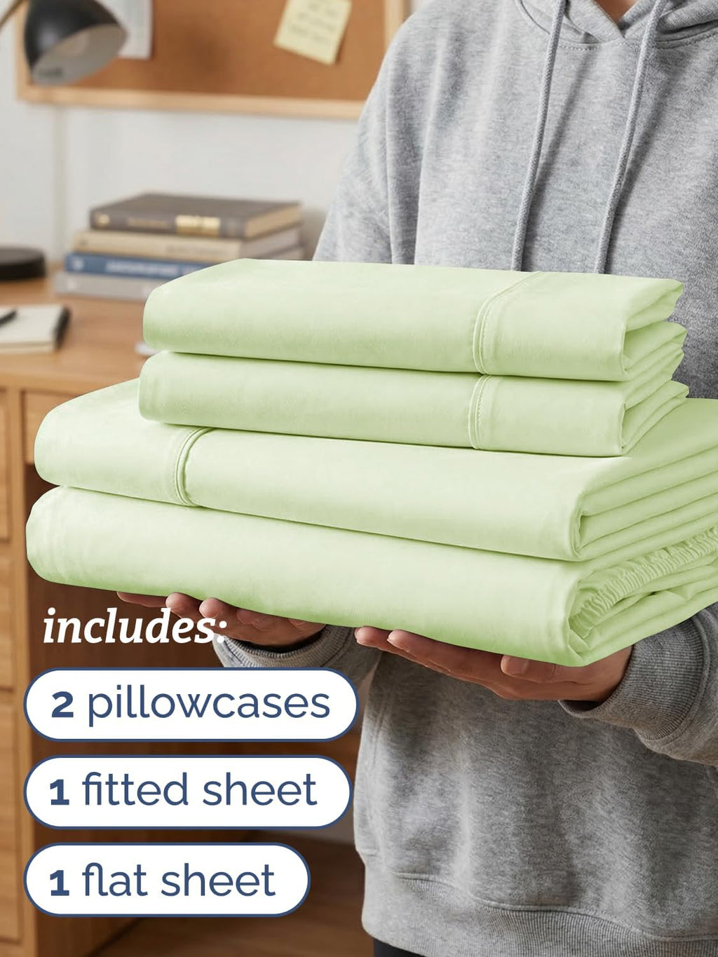 Twin XL 4 Piece Sheet Set - Comfy, Breathable & Cooling - Soft Hotel Luxury Bedding for Women, Men, Kids, Teens and Children - 1 Flat & 1…