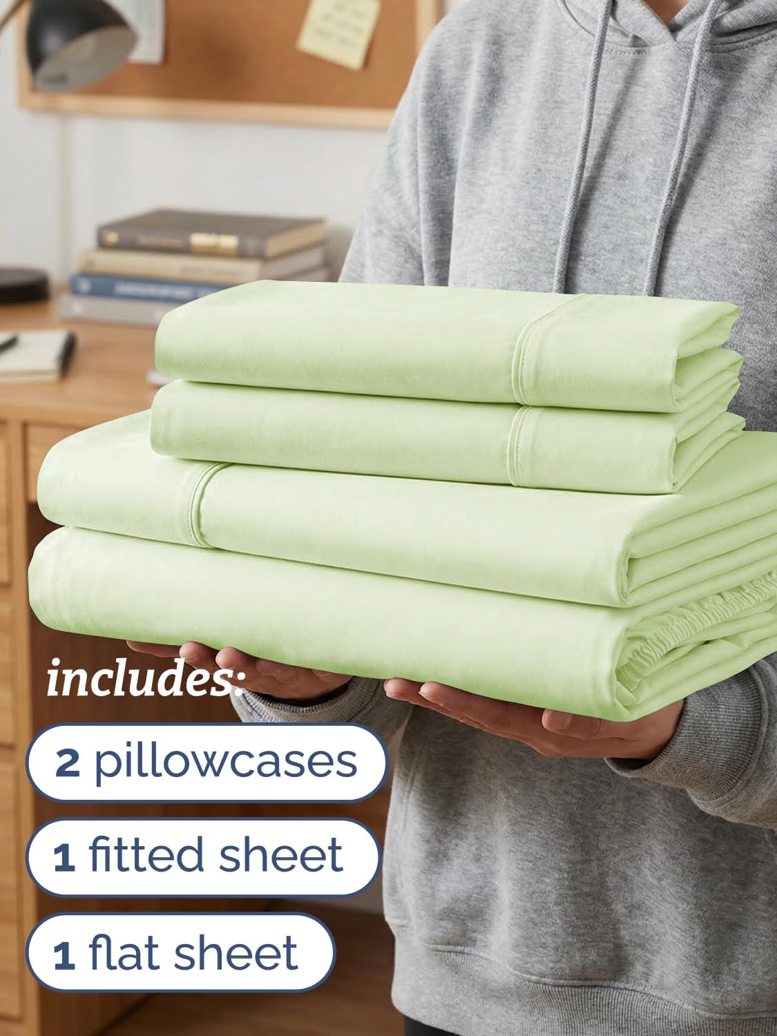 Twin XL 4 Piece Sheet Set - Comfy, Breathable & Cooling - Soft Hotel Luxury Bedding for Women, Men, Kids, Teens and Children - 1 Flat & 1…