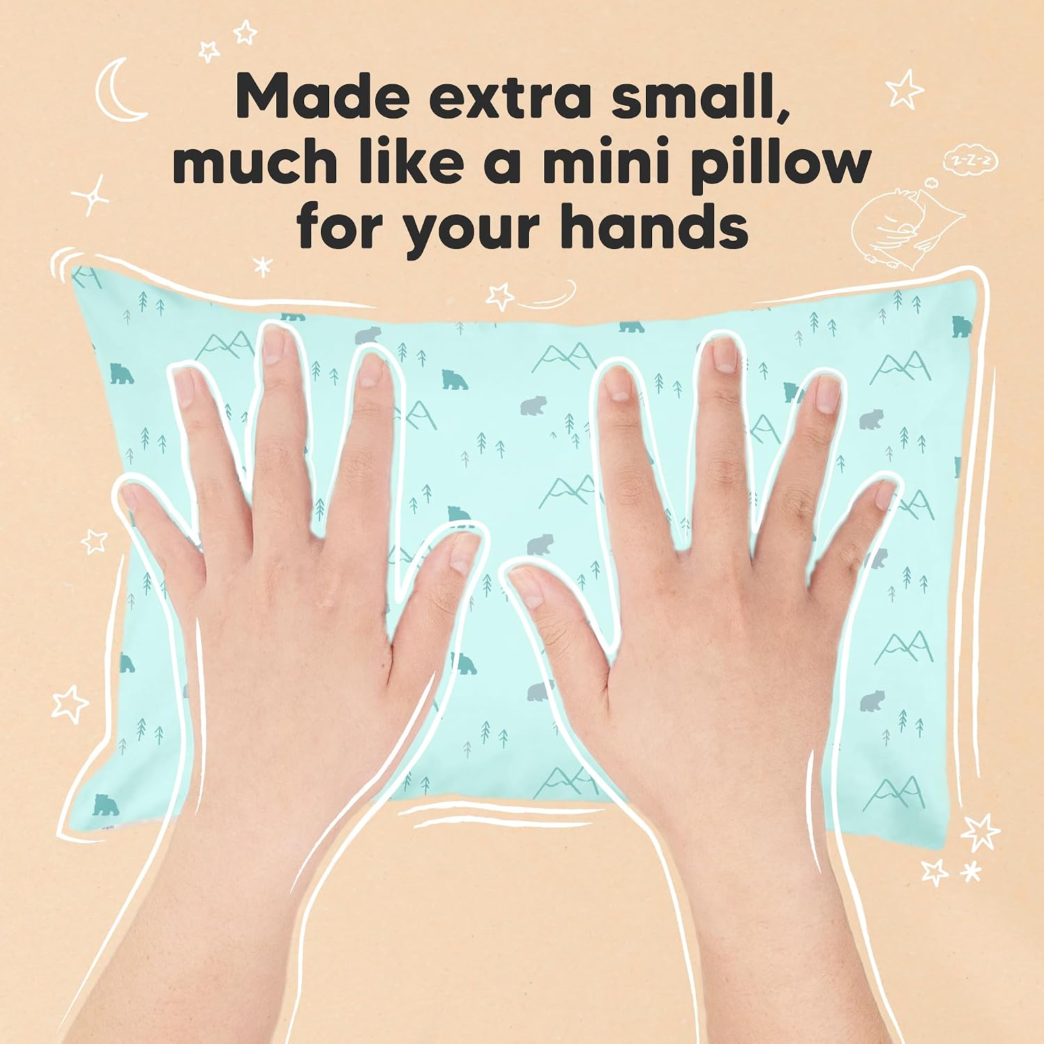 Mini Toddler Pillow with Pillowcase - 9x13 My Little Dreamy Travel Kids Pillow for Sleeping, Toddler Bed, Small, Tiny, Organic Cotton…