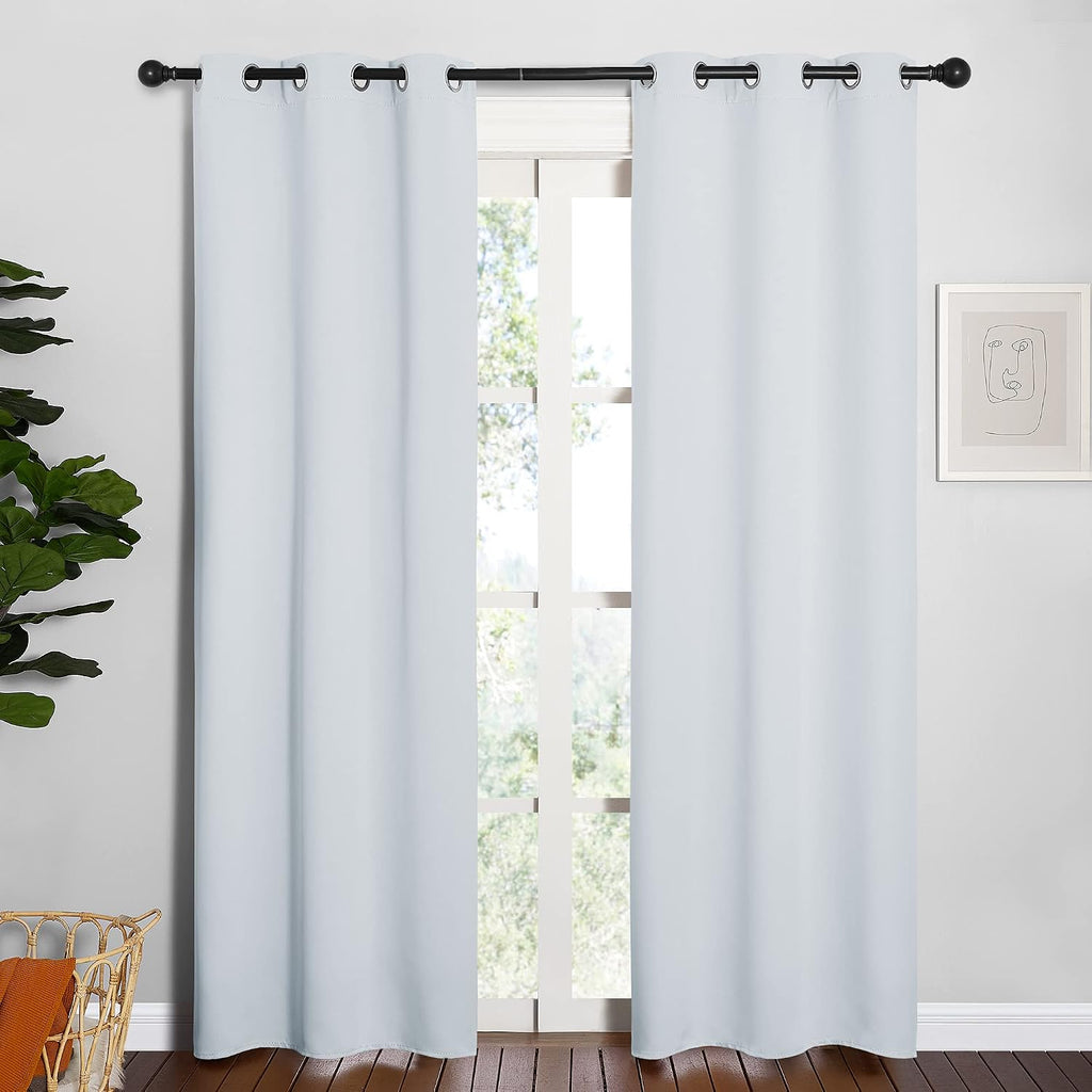 Nicetown Room Darkening Curtain Panels for Bedroom, easy maintenance Solid Thermal Insulated Room Darkening Draperies/Drapes (Greyish…
