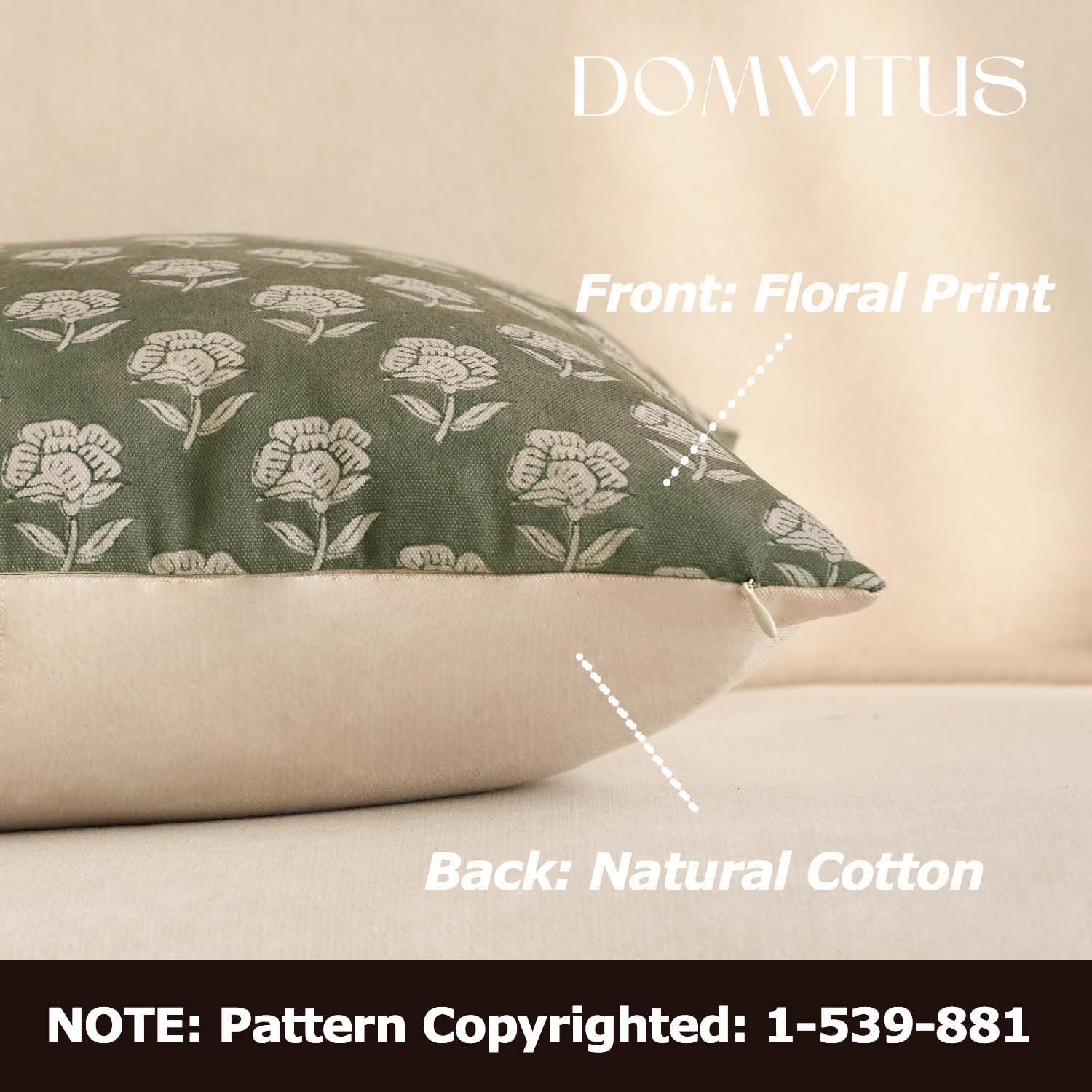 Domvitus Floral Pillow Covers 20x20 Throw Pillow Covers Decorative Farmhouse Block Floral Print Vintage Pillow Cover for Living Room Couch…