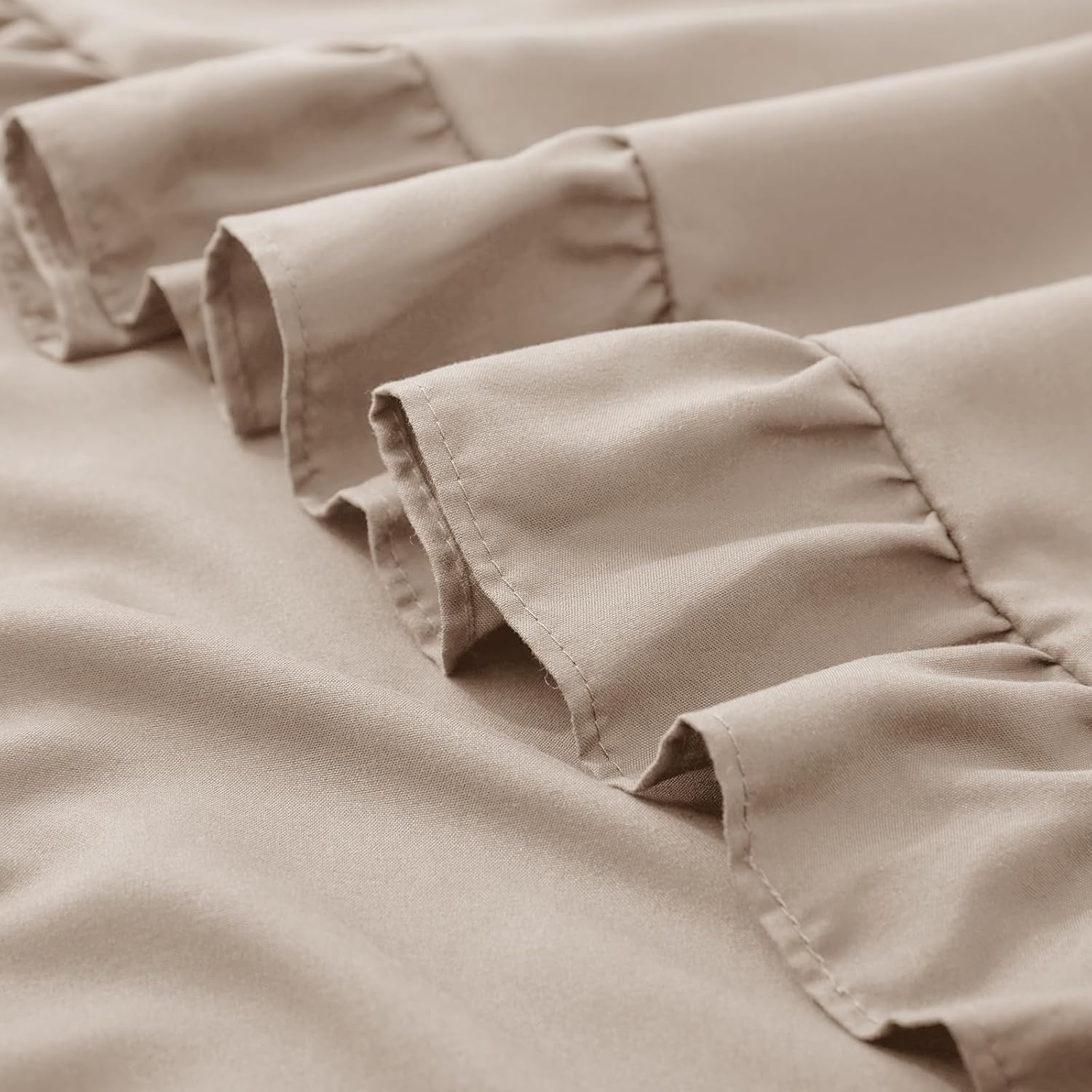 KKJIAF Ruffle Pillow Cases 22x22 Inches, Khaki Square Ruffled Pillow Covers Set of 2, Microfiber Wrinkle Resistant Pillow Shams with…